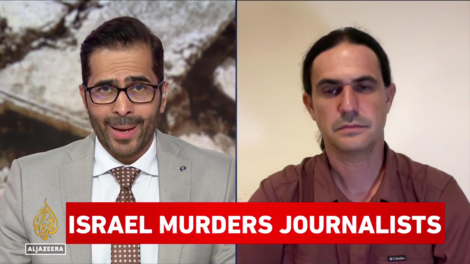 'Video thumbnail for Israeli journalist says Gaza media ban and killings aim to ‘silence’ reporters'