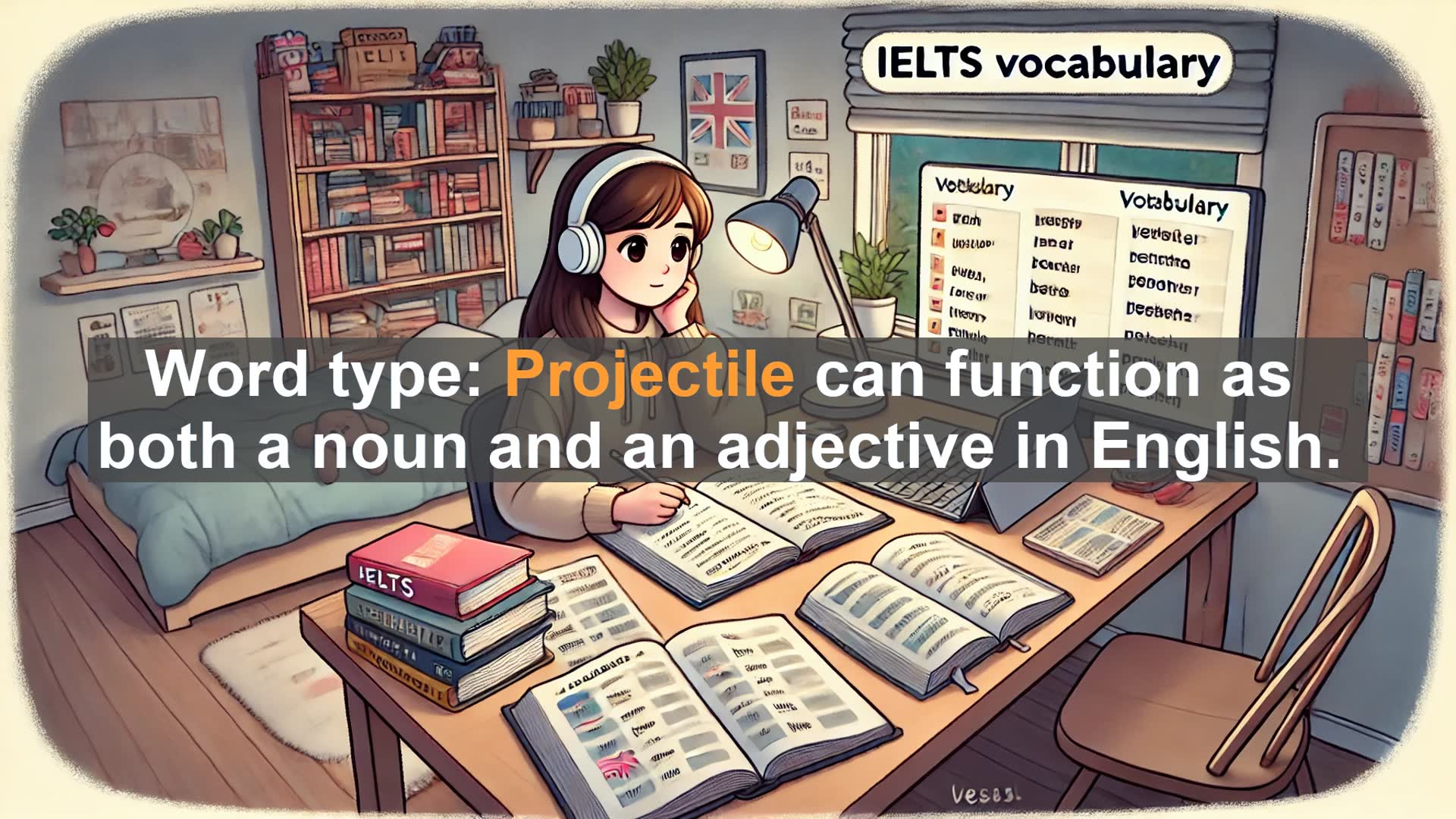 'Video thumbnail for 2000 Must Know IELTS 9.0 Vocabulary - Mastering 'Projectile': Boost Your IELTS Vocabulary'