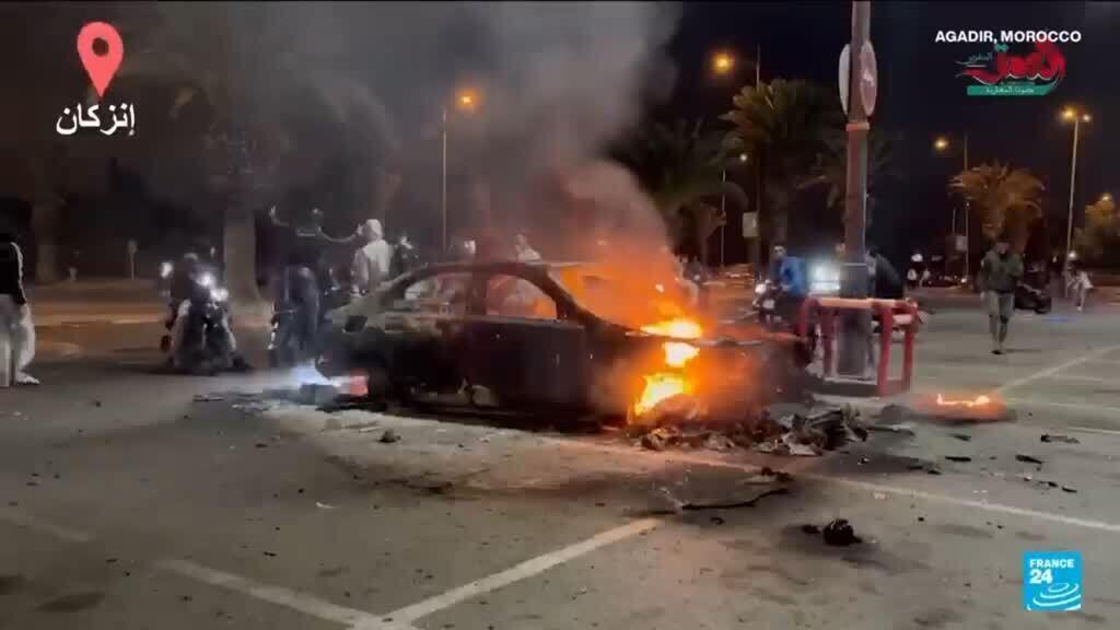 'Video thumbnail for Morocco rocked by violent clashes as youths protest health, education system'