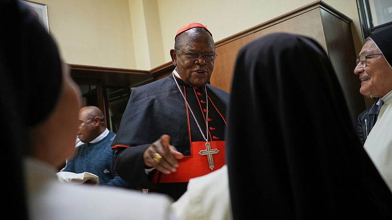 Video thumbnail for Cardinal Fridolin Ambongo Besungu celebrates mass ahead of papal conclave