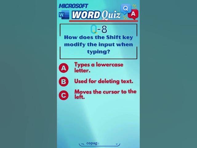 Video thumbnail for Microsoft Word | MCQ Quiz | Question Answer 6-10 | #msword #mcq