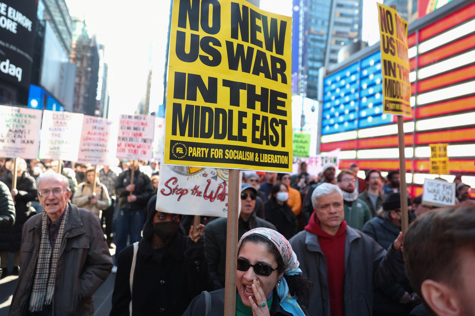 Video thumbnail for New Yorkers protest US strikes on Iran