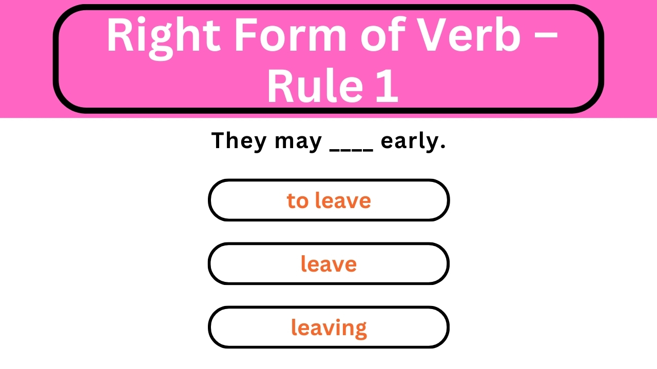 'Video thumbnail for English Grammar Practice || Right Form of Verb – Rule 1 || English Grammar Test'