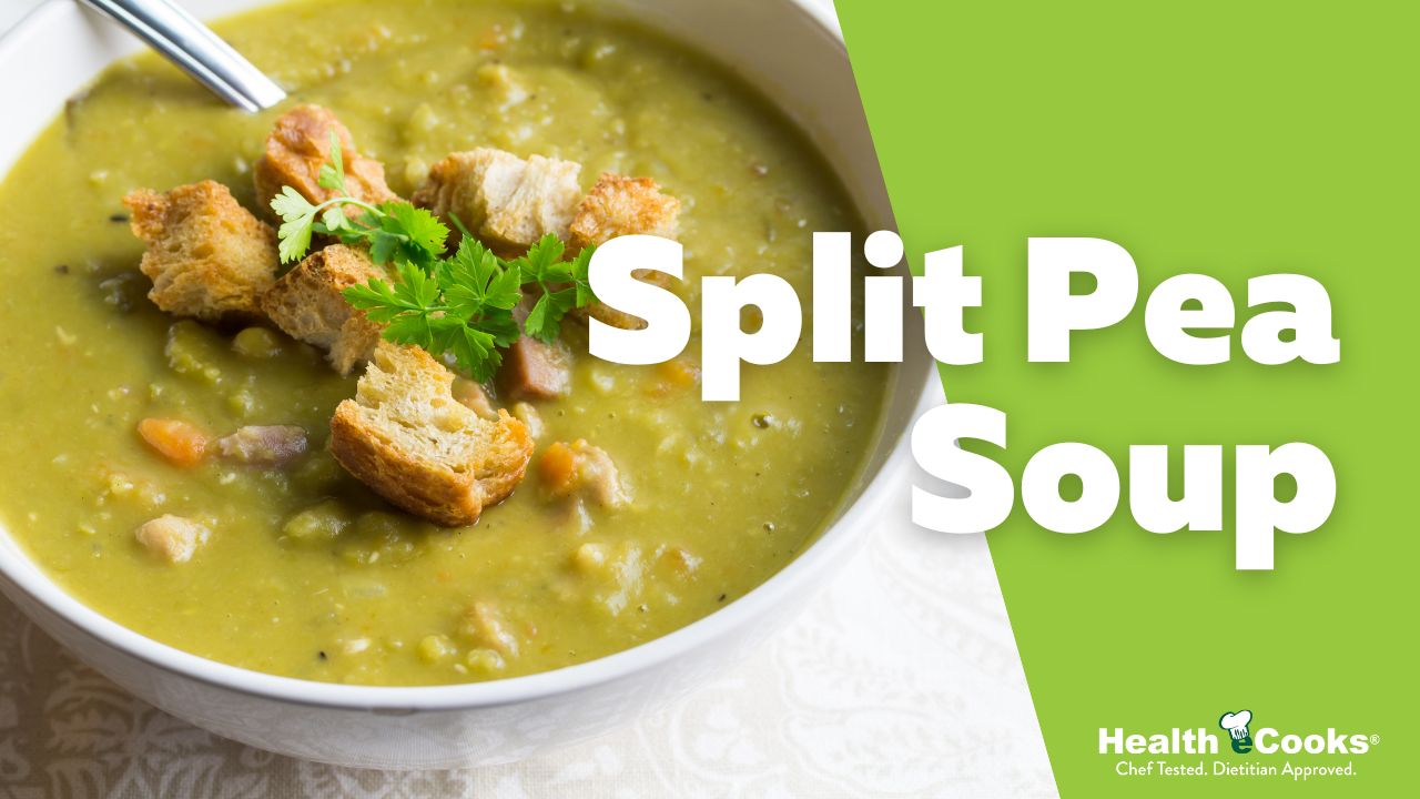 Video thumbnail for Heart-Healthy Split Pea Soup | Low Sodium & High Fiber