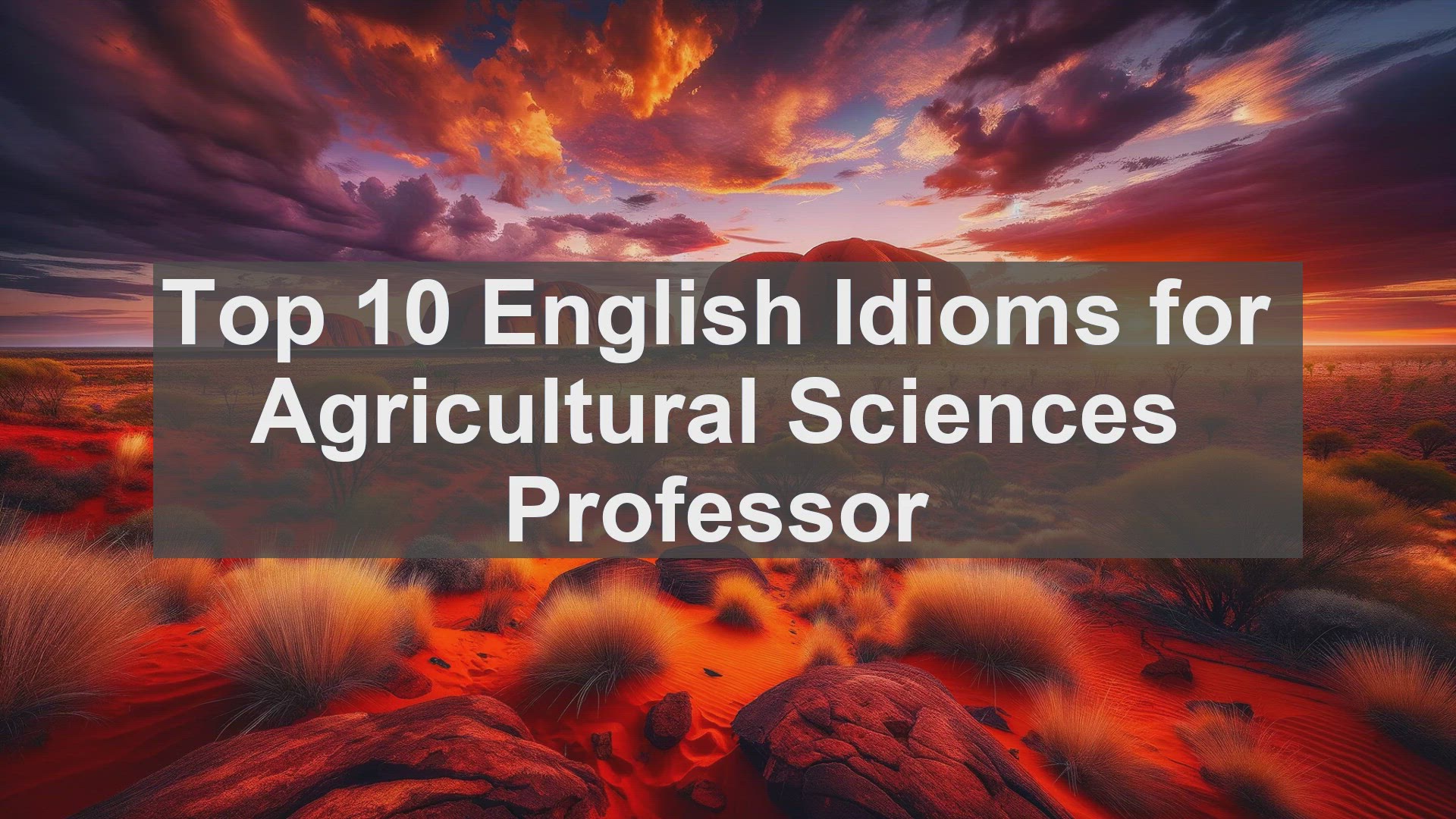 'Video thumbnail for Top 10 English Idioms for Agricultural Sciences Professor'