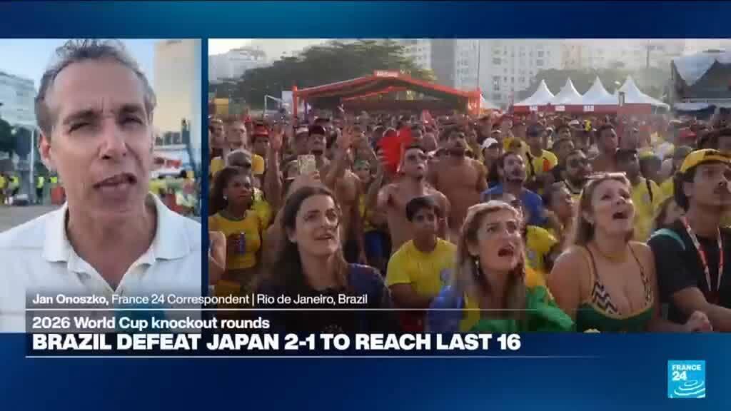 Video thumbnail for Reaction from Rio after Brazil's last-gasp World Cup win against Japan
