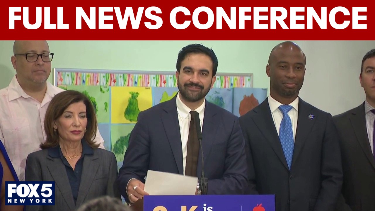 Video thumbnail for Mamdani, Hochul announce NYC's first 2-K offers | FULL NEWS CONFERENCE