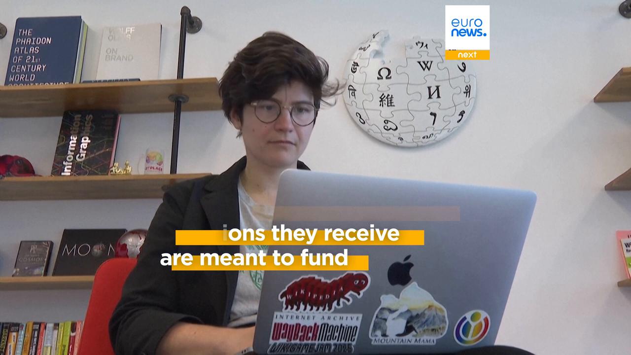 Video thumbnail for Wikipedia signs deals with Amazon, Meta, Microsoft, saying AI firms should pay 'fair share'