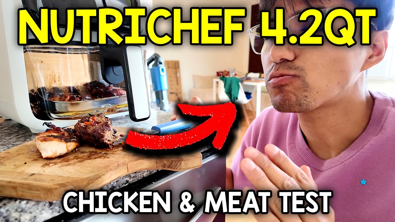 Video thumbnail for Making Chicken and Meat With The NutriChef 4.2 QT Glass Air Fryer