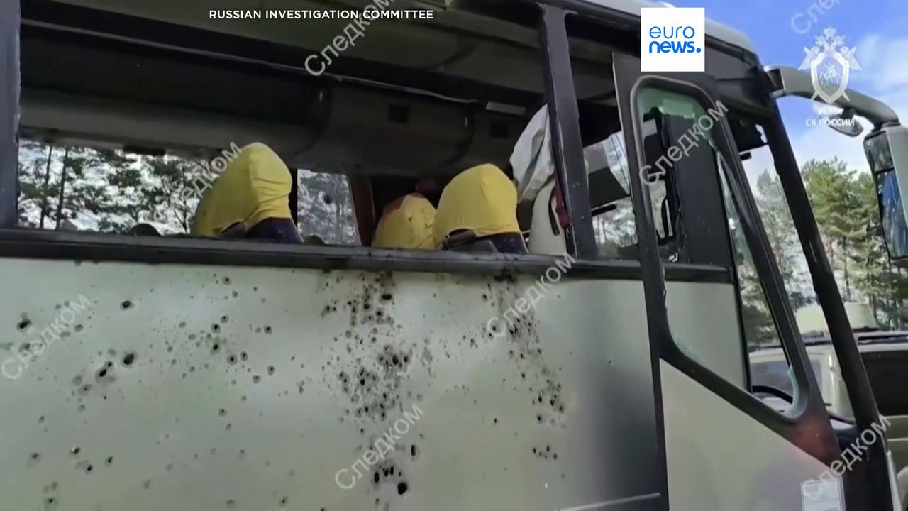 Video thumbnail for Bus with Belarus children's football team hit by a drone in Russia, Moscow claims