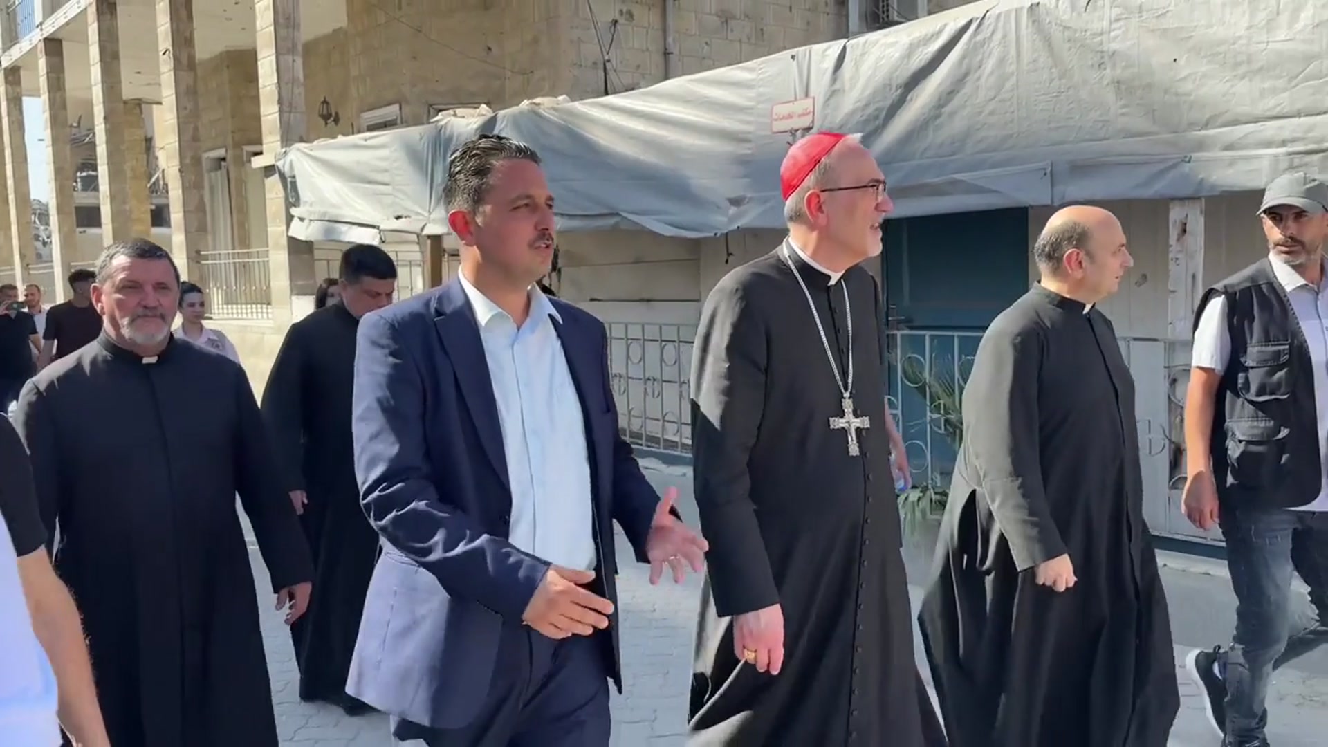 Video thumbnail for Jerusalem's Catholic, Greek Orthodox patriarchs visit Gaza with ‘message of hope’ amid humanitarian crisis.