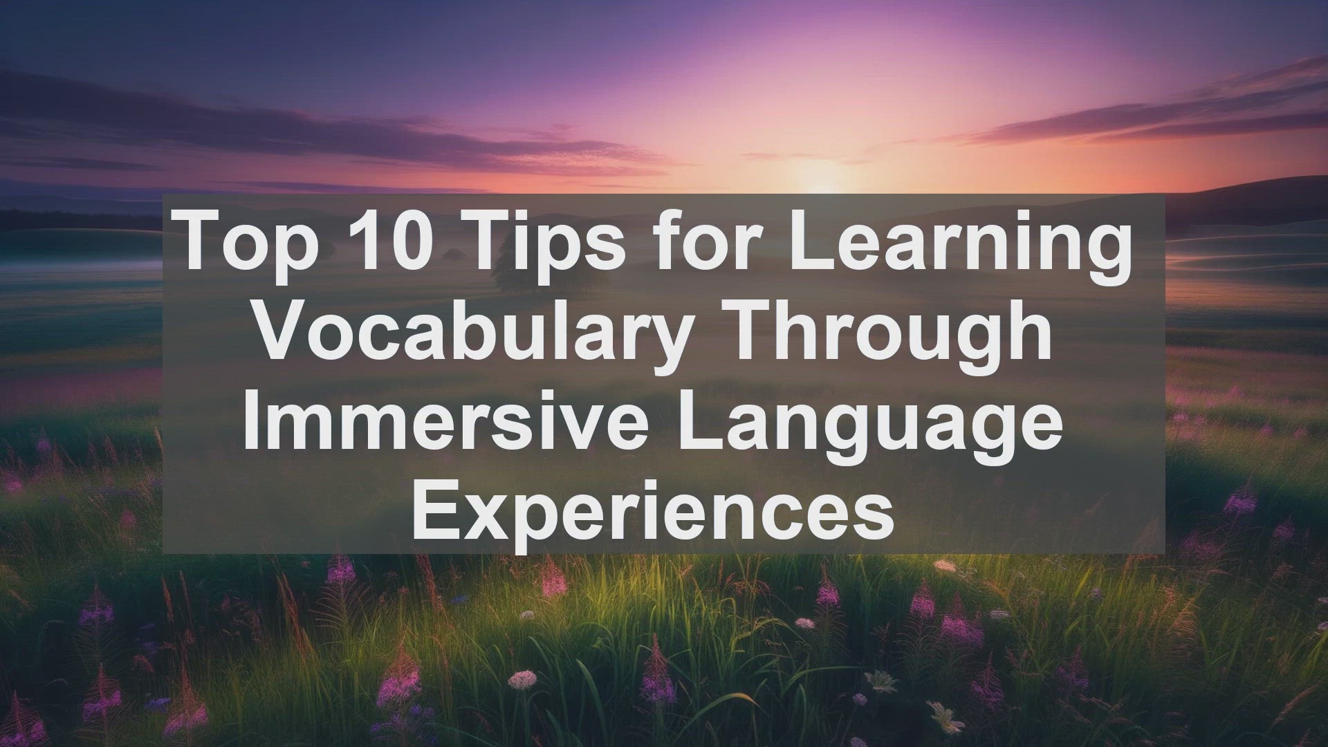 'Video thumbnail for Top 10 Tips for Learning Vocabulary Through Immersive Language Experiences'