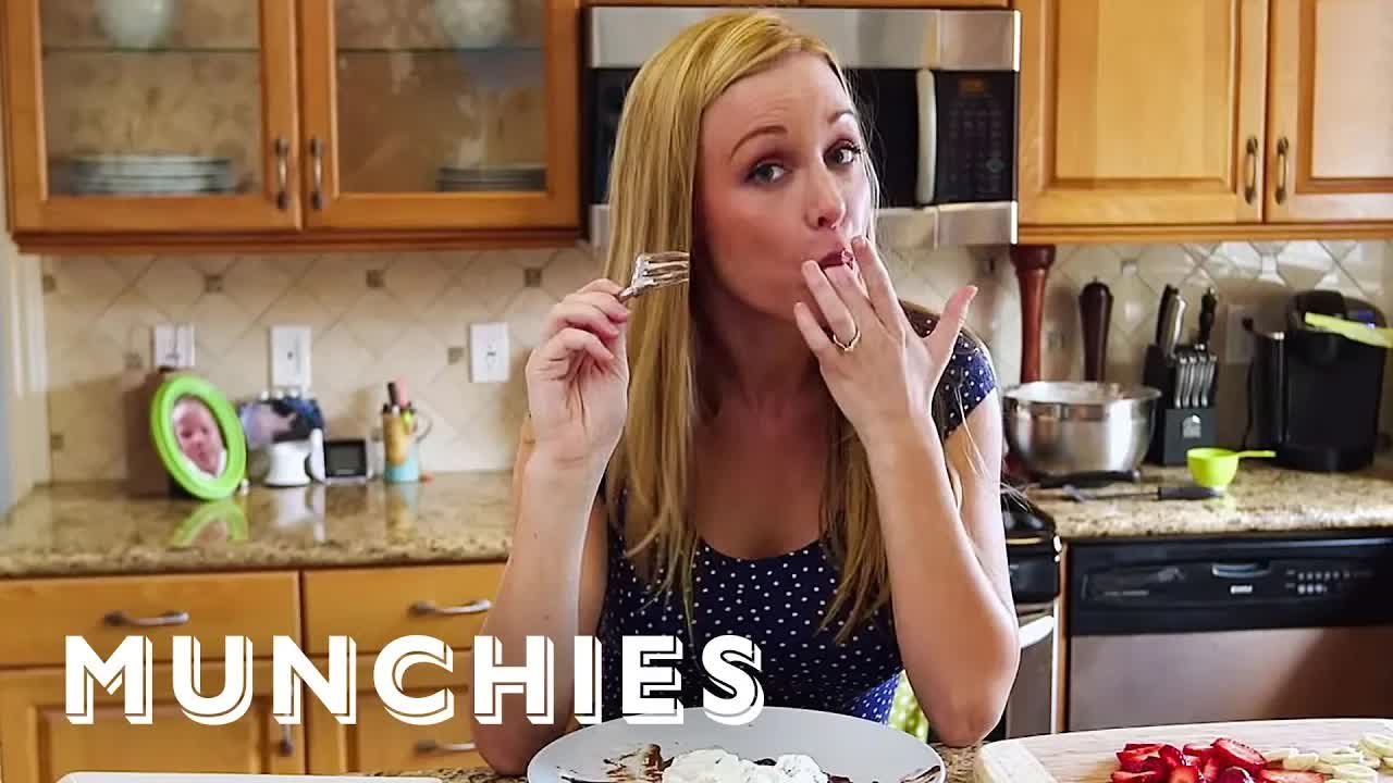 Video thumbnail for How to Make Chocolate & Fruit Crepes with Adult Actress Kayden Kross