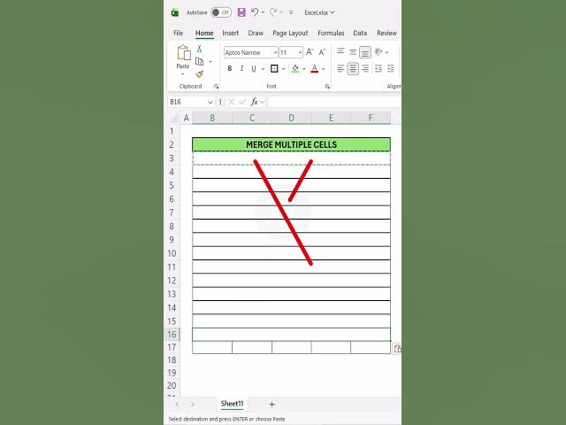 Video thumbnail for Excel Auto Merge Hack #excel #excelforbeginners #excelshortcuts #exceltips #office