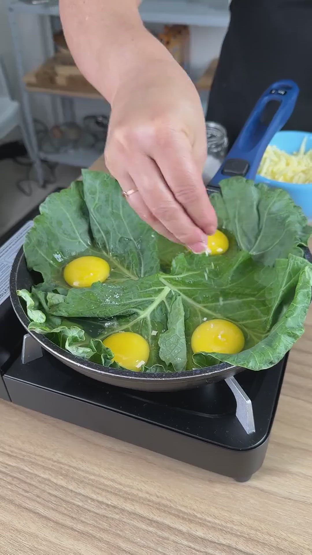Video thumbnail for Crack an egg onto a cabbage leaf and be amazed by the result