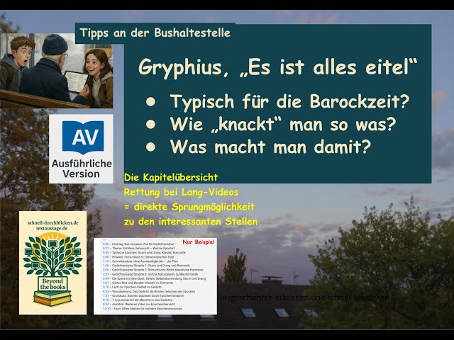 Video thumbnail for :Barock - so versteht man ein Gedicht schnell und sicher Beispiel: Gryphius, "Es ist alles eitel" -