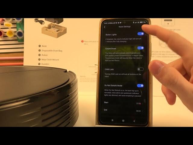 Video thumbnail for How To Enable or Disable Button Lights on ROBOROCK Q7 Max+ Robot Vacuum Cleaner and Mop - Dim Lights