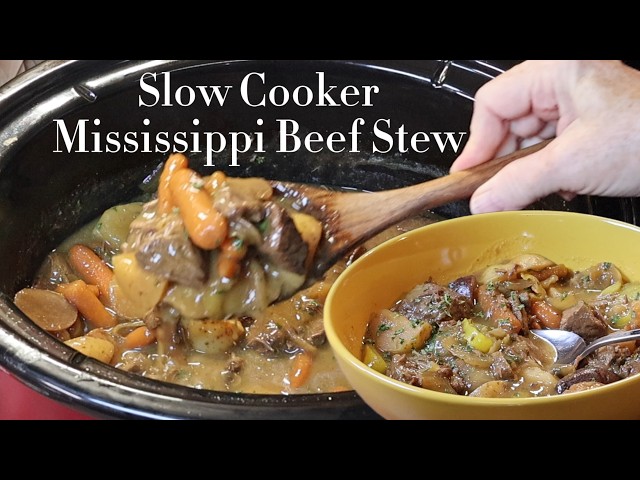 Video thumbnail for Slow Cooker MISSISSIPPI BEEF STEW