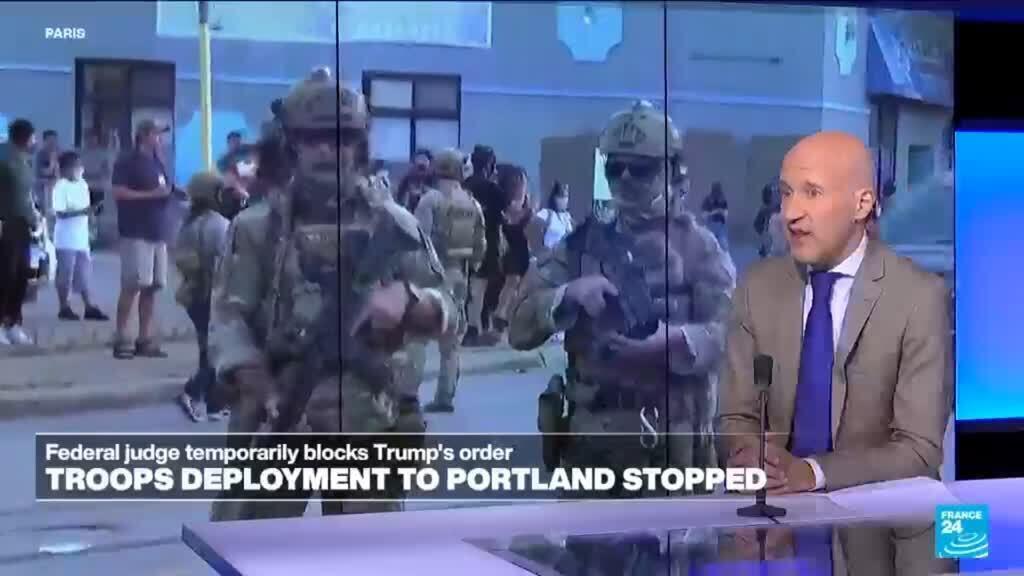 'Video thumbnail for US Judge temporarily blocks Trump administration from deploying troops in Portland'