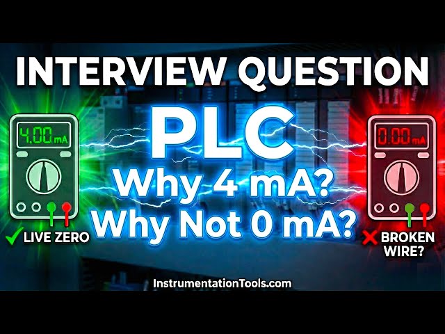 Video thumbnail for PLC Interview Question: Why 4 mA? Why NOT 0 mA? | 4-20 mA Current
