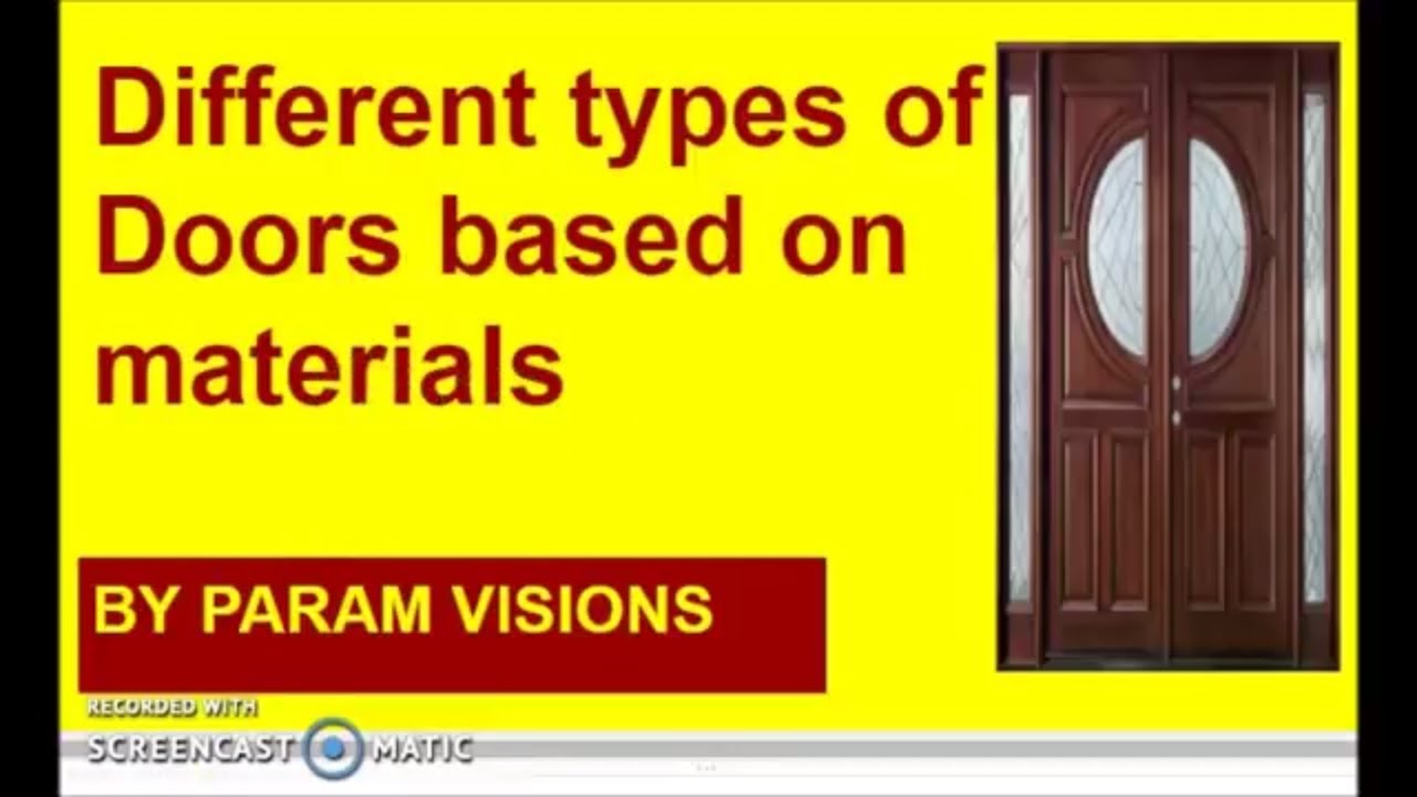 'Video thumbnail for Different types of doors./Doors made of different materials./Type of doors based on materials USED'