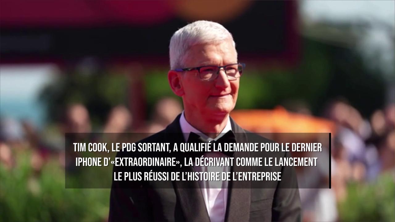 Video thumbnail for Apple enregistre des ventes d'iPhone record alors que Tim Cook s'apprête à quitter ses fonctions.