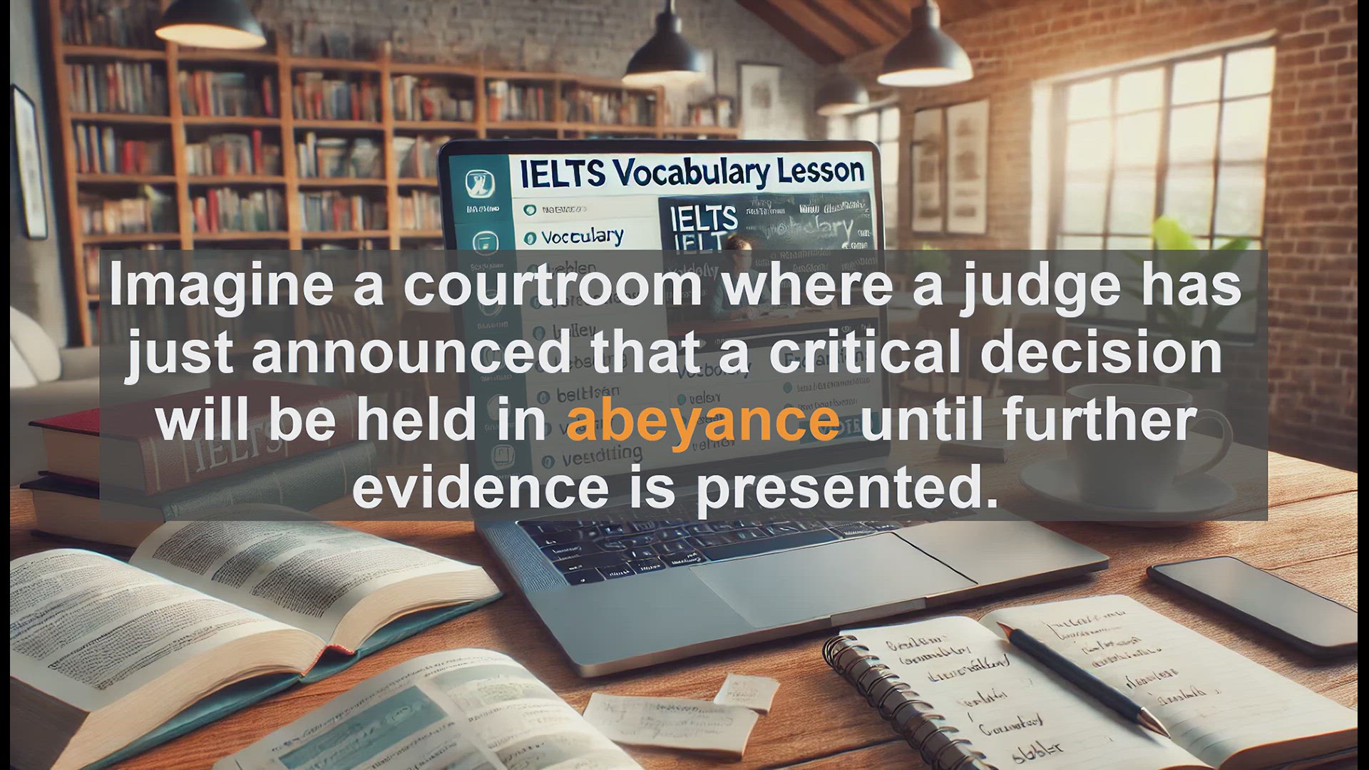 'Video thumbnail for 5000 Must Know IELTS 8.0 Vocabulary - Abeyance: Mastering a Sophisticated IELTS Vocabulary Term'