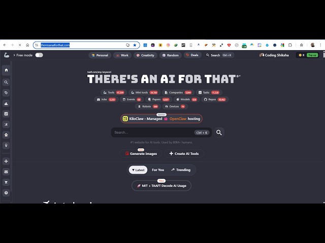 Video thumbnail for There’s An AI For That – Find ANY AI Tool in Seconds 🚀 (Best AI Tools Website 2026 | 45,000+ Tools