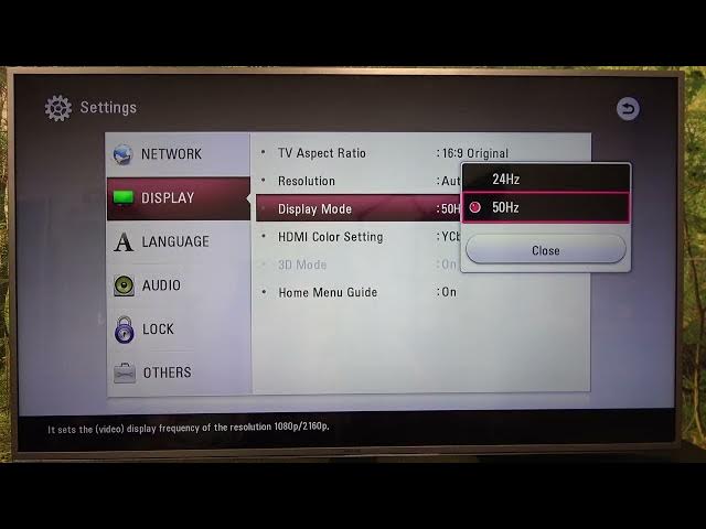 Video thumbnail for How To Change Display Refresh Rate on LG Blu-Ray