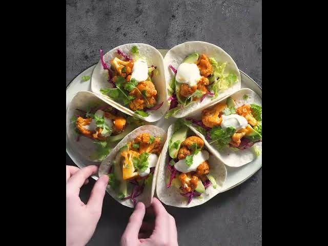 Video thumbnail for Easy Vegan Buffalo Cauliflower Tacos Recipe | Myprotein #shorts