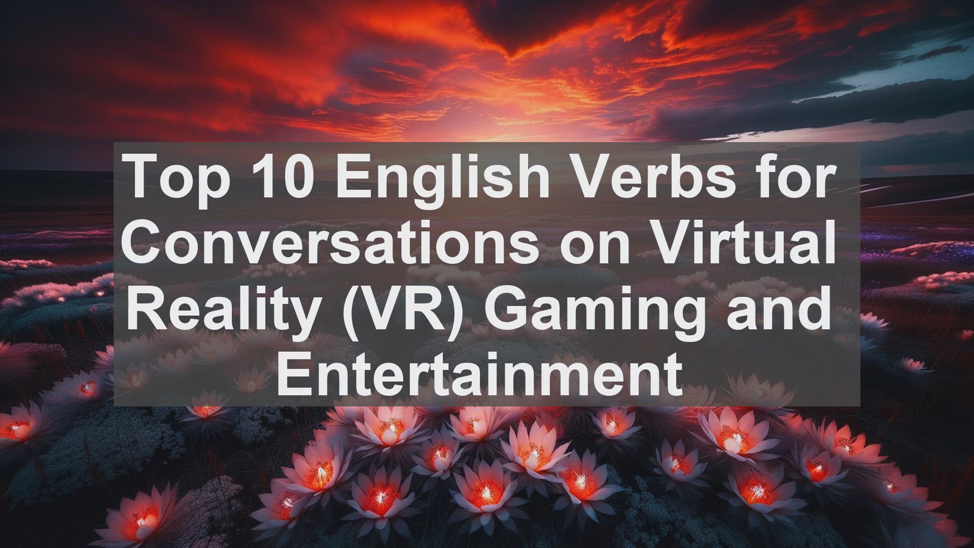 'Video thumbnail for Top 10 English Verbs for Conversations on Virtual Reality VR Gaming and Entertainment'