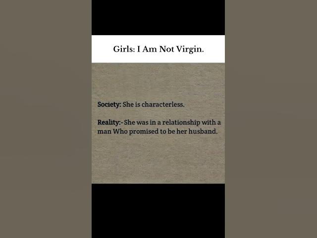 Video thumbnail for Girl : I Am not Virgin " #motivation