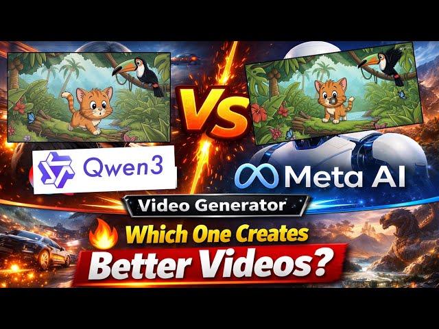 Video thumbnail for Qwen AI vs Meta AI Video Generator 🔥 Which One Creates Better Videos?