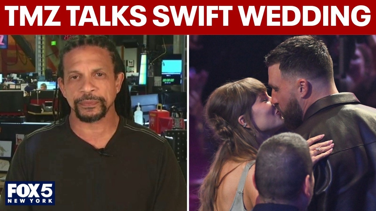 Video thumbnail for TMZ has the latest on Swift Kelce MSG wedding celebration