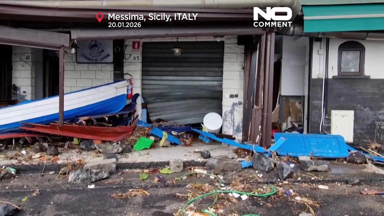 Video thumbnail for Storm Harry hits Malta, Corsica and Catalonia with floods