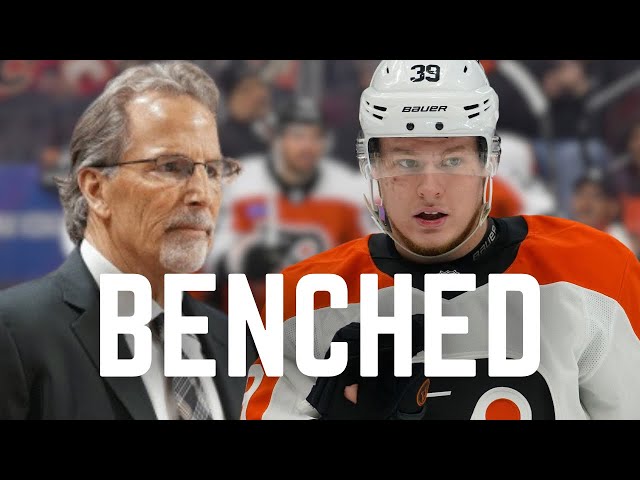 Video thumbnail for Why did John Tortorella bench Flyers rookie Matvei Michkov vs. Devils? | Broad Street Hockey