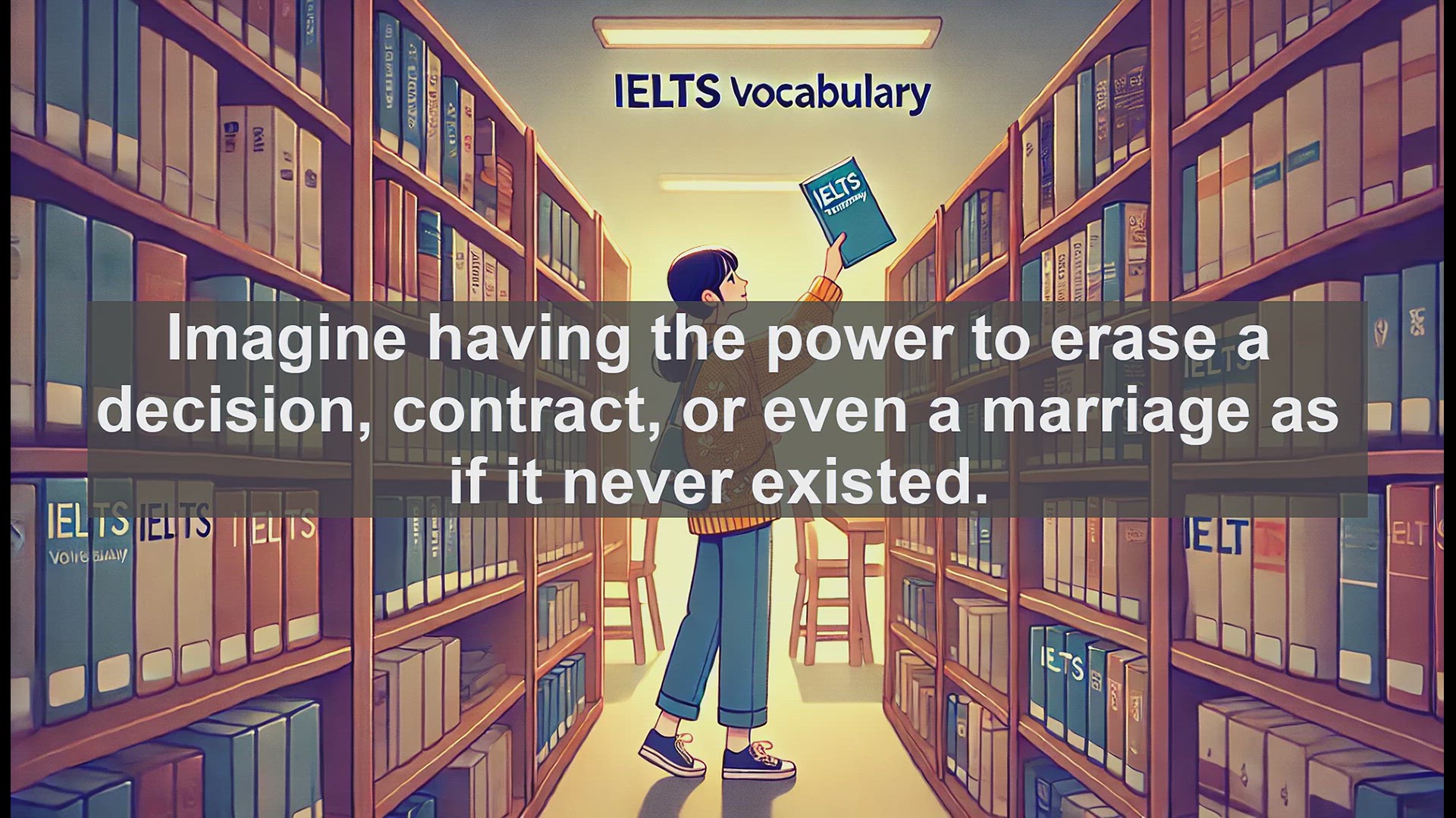 'Video thumbnail for 2000 Must Know IELTS 9.0 Vocabulary - Annul: The Legal Power to Erase Decisions'