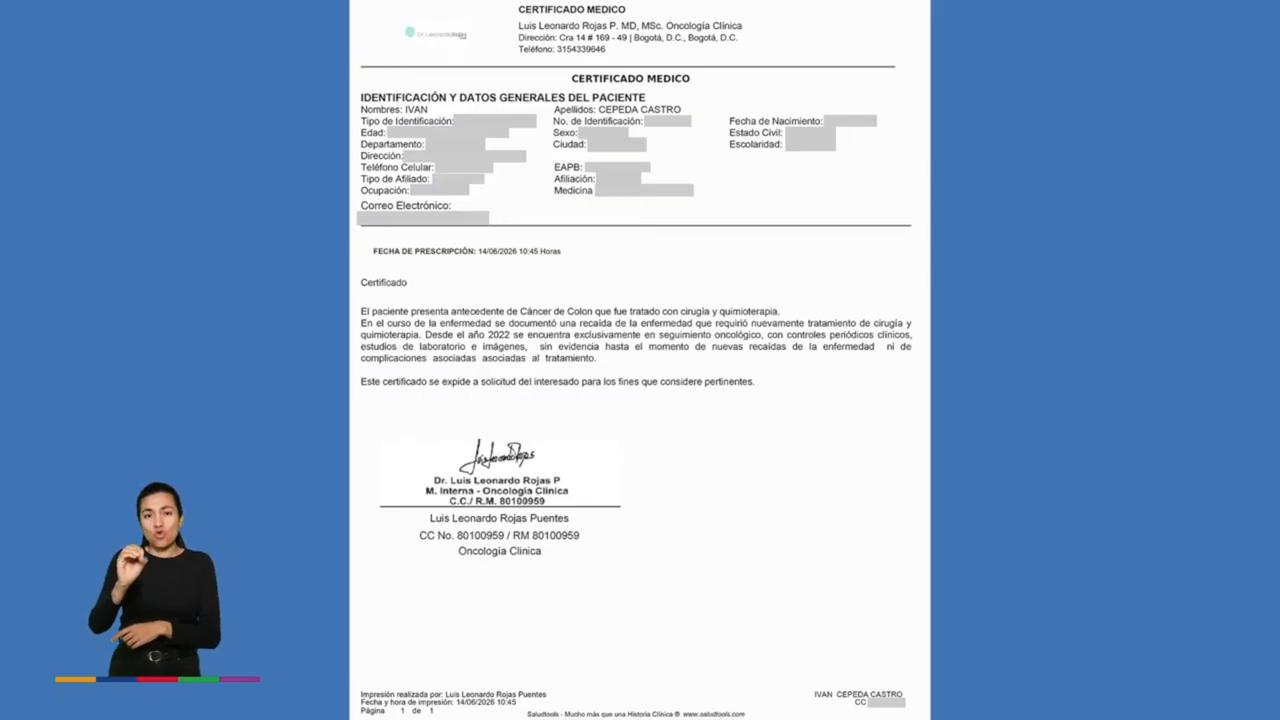 Video thumbnail for Colombia: Colombian presidential candidate Cepeda presents medical report to counter health claims.