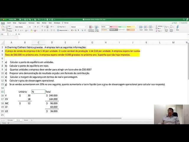 Video thumbnail for Mod 5 Relações de custo‑volume‑lucro Exemplos Extras Ex5 1A Parte 1