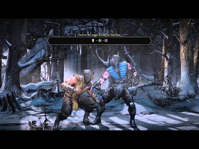 Video thumbnail for Mortal Kombat X - Training Tutorial (Basics) Execute a Juggle Combo on Sub Zero Gameplay Sequence