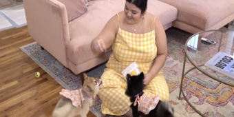 Video thumbnail for Video: MiMi Scardulla Cuddles Up with Her Broadway Pets, Gypsy & Baby