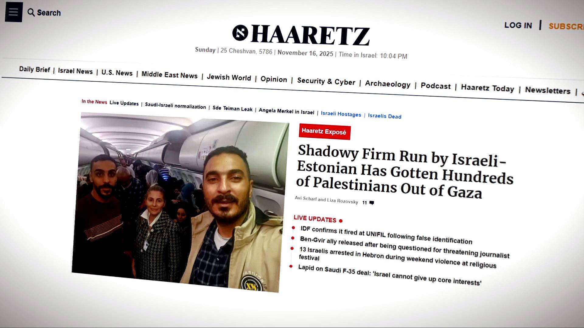 Video thumbnail for Haaretz investigation uncovers Al-Majd Europe’s role in facilitating Gaza families’ exit