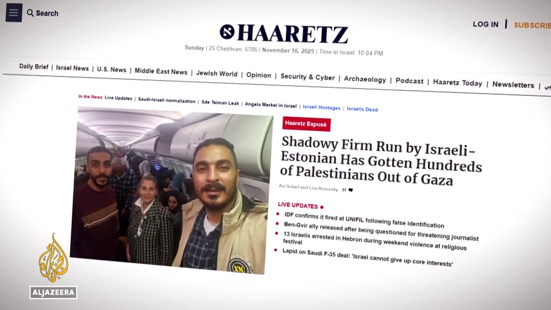 'Video thumbnail for Haaretz investigation uncovers Al-Majd Europe’s role in facilitating Gaza families’ exit'