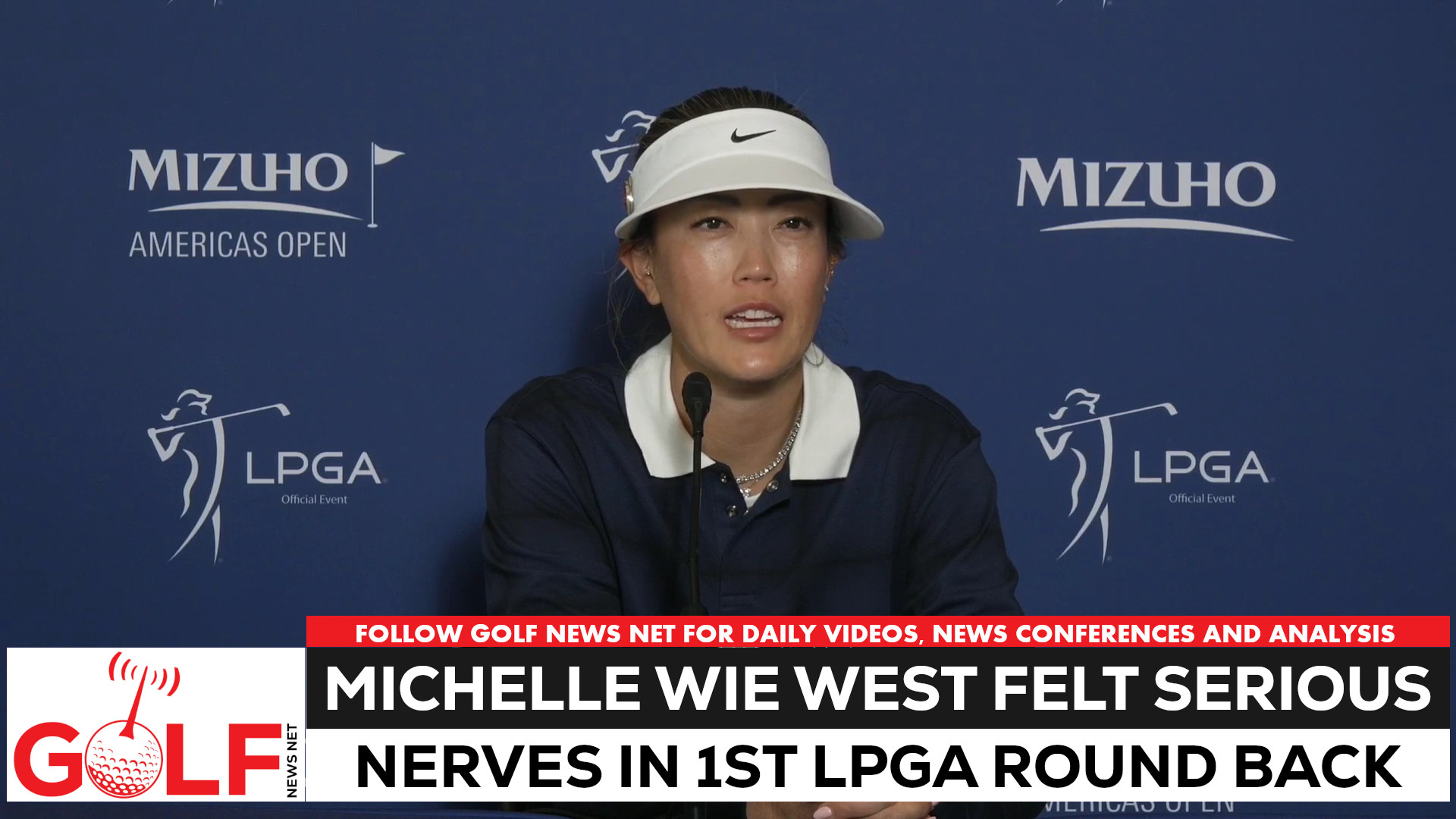Video thumbnail for Michelle Wie was so nervous she cussed out loud at LPGA's Mizuho Americas Open
