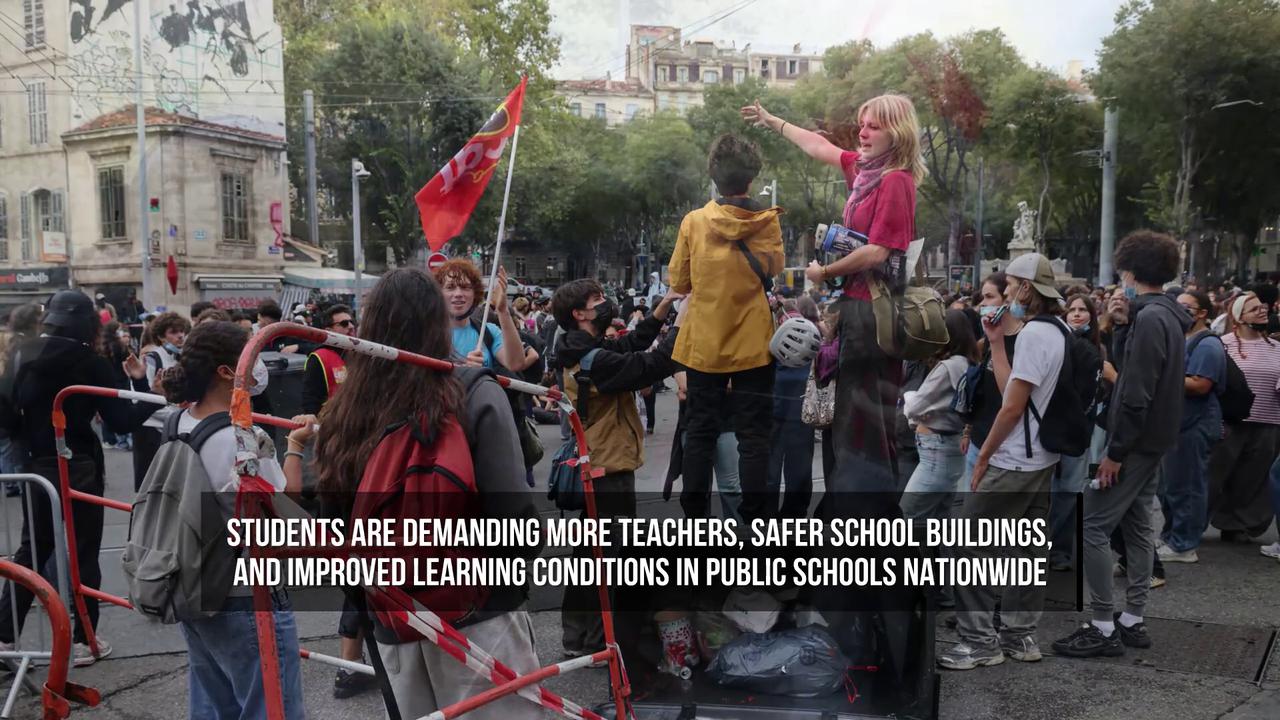 Video thumbnail for France Suspends Stun Grenades During Student Protests After Teenager Loses Hand.