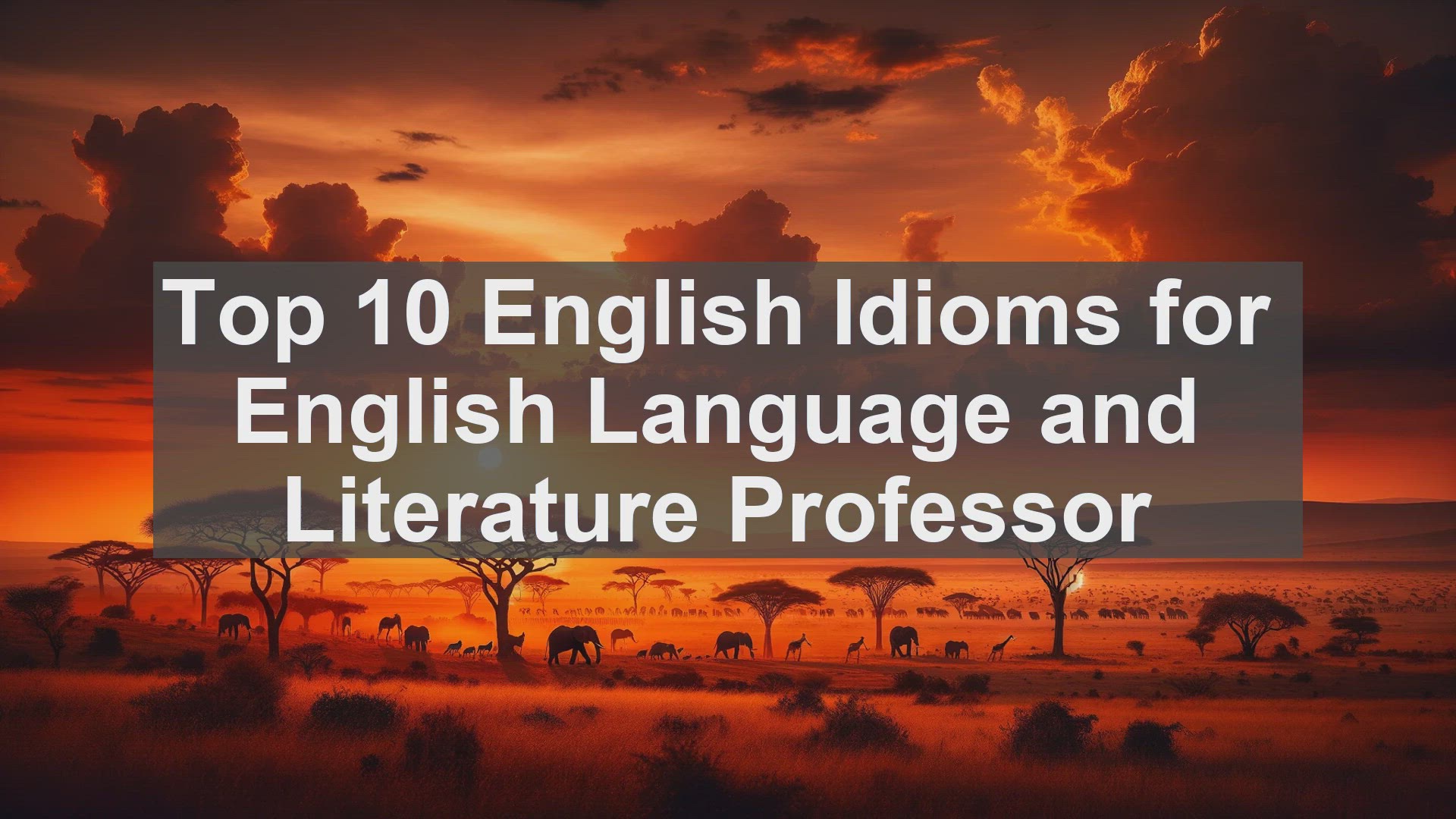 'Video thumbnail for Top 10 English Idioms for English Language and Literature Professor'