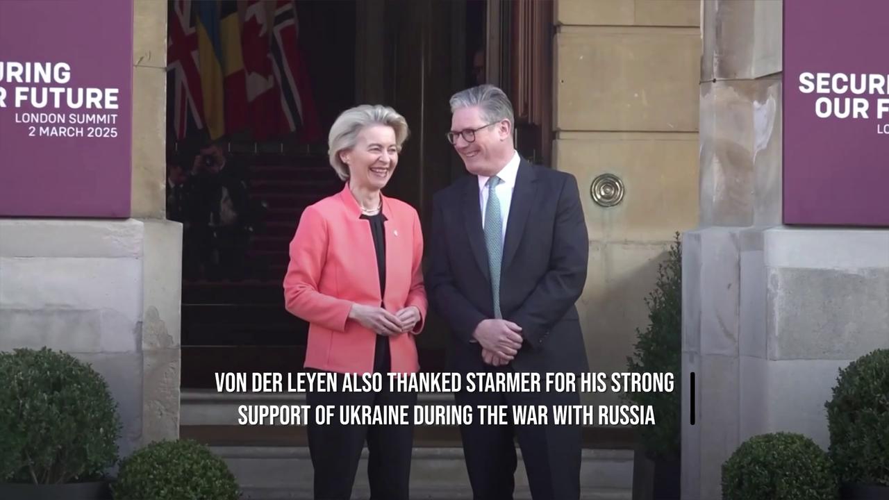 Video thumbnail for Von Der Leyen Pays Tribute To Starmer After Resignation Announcement.