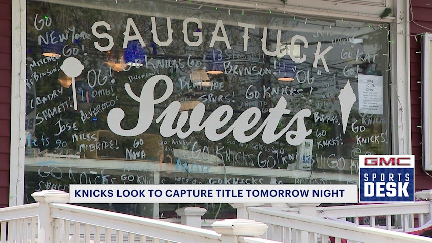 Video thumbnail for Knicks mania on display at Saugatuck Sweets in Fairfield