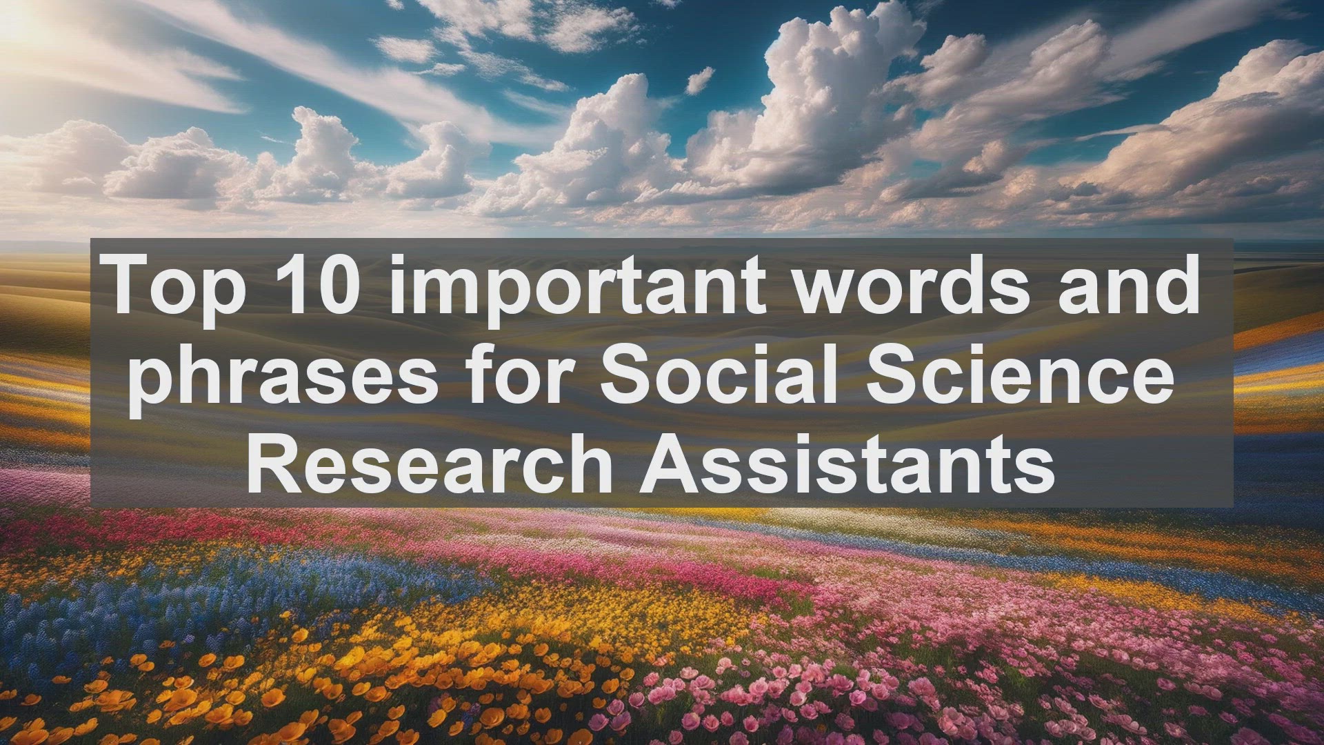 'Video thumbnail for Top 10 important words and phrases for Social Science Research Assistants'