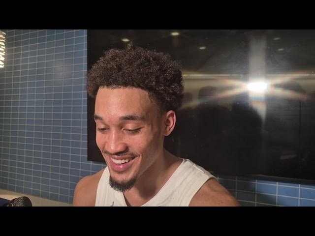 Video thumbnail for #UNC players Kyan Evans, Henri Veesaar, Jonathan Powell and Seth Trimble after win over VT